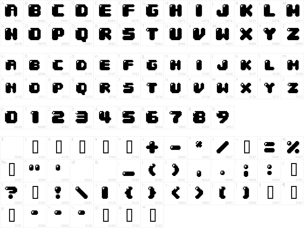 04b_30 Character Map