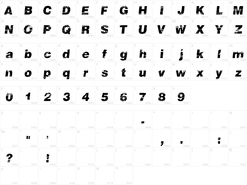 106 Beats That Character Map