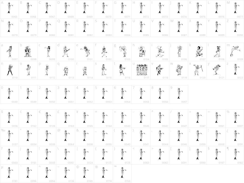 26Woman Character Map