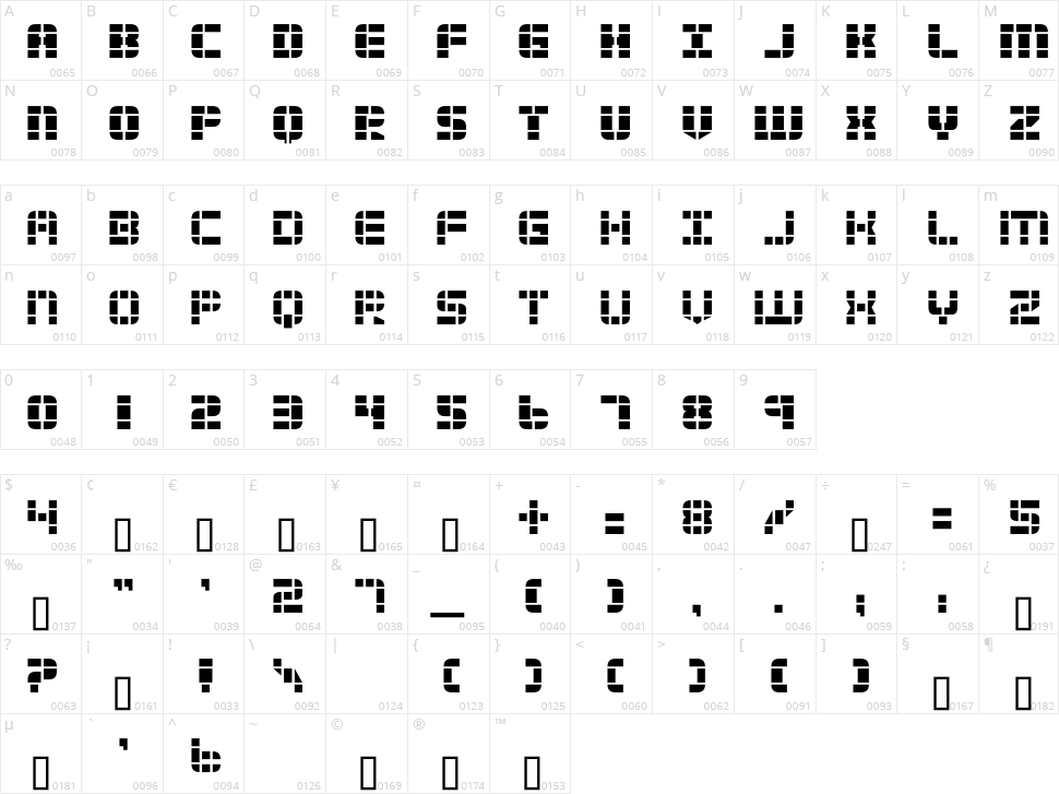 2 Tech Character Map