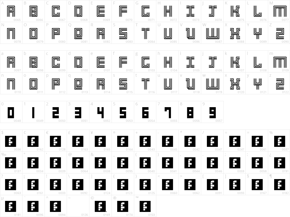 3 Strokes Character Map