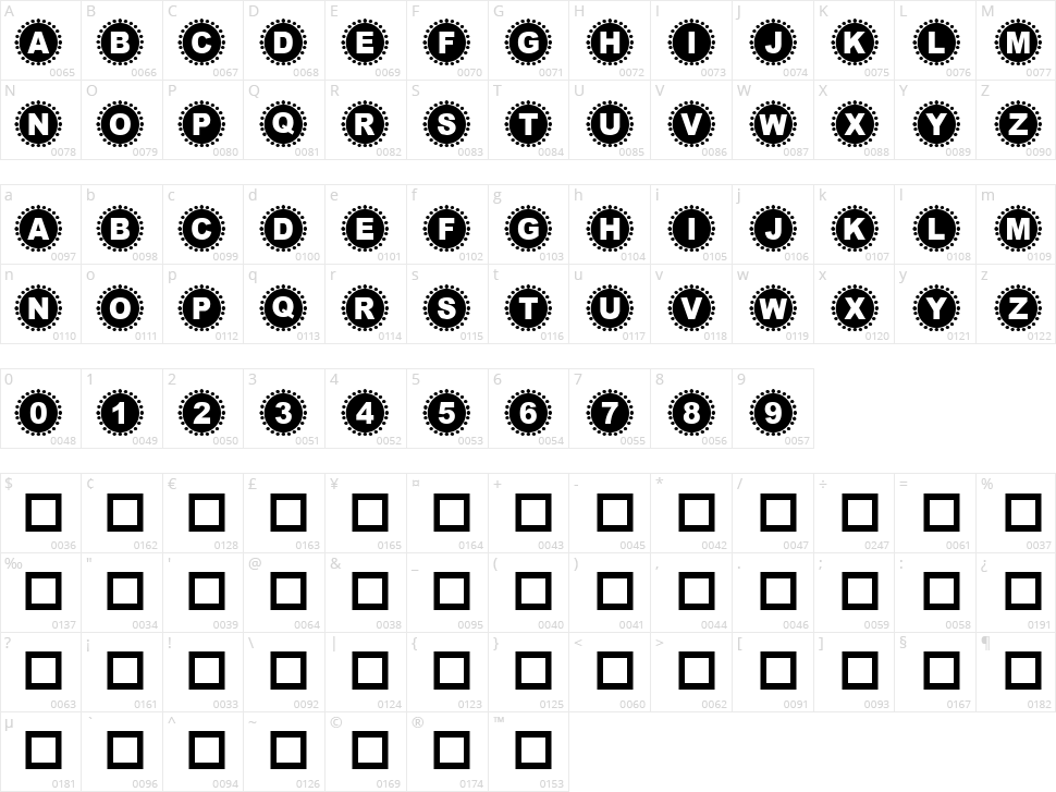 4Yeo In/Out Character Map