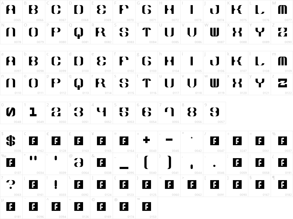 5 Winter Sans Character Map