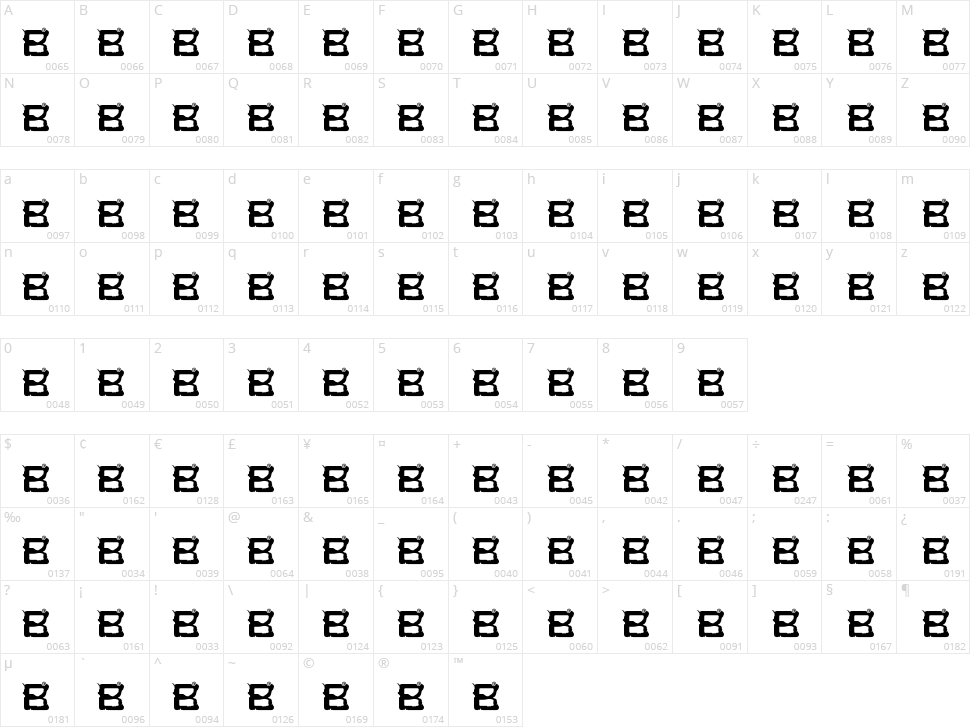 99% BadbOy Character Map