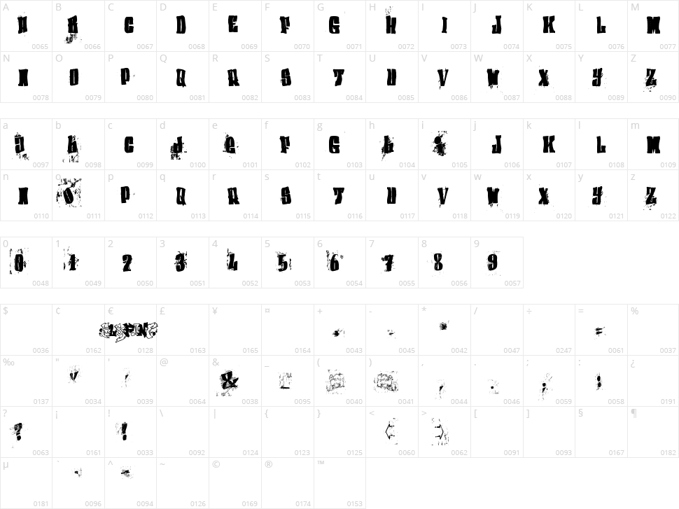 (el&font BLOCK) Character Map
