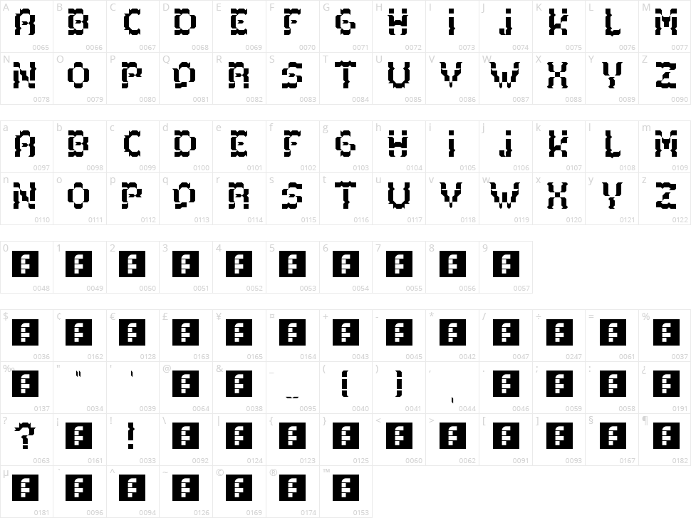 Acacia Character Map