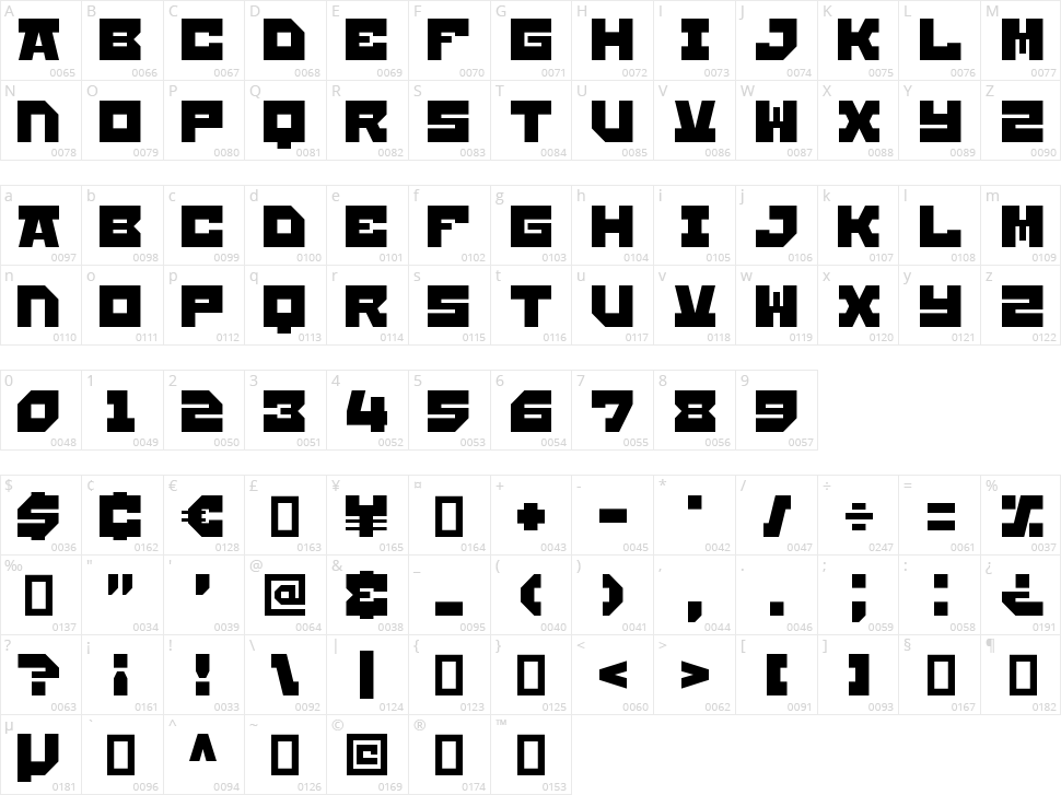 Achtung Bravo Character Map