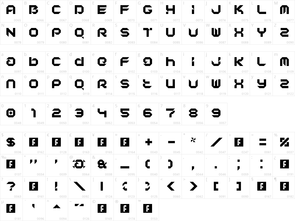 Affection LDR Character Map