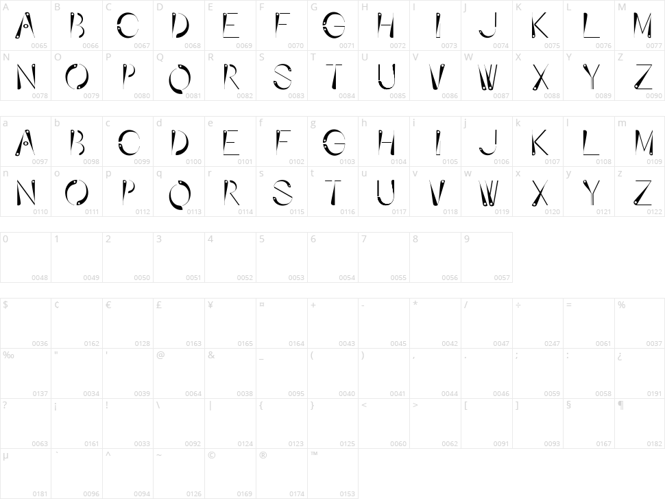 Affixed Character Map