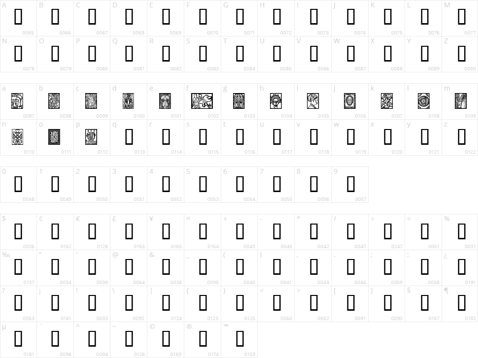 African Design Character Map