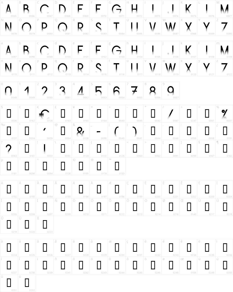 Ams Trame Character Map