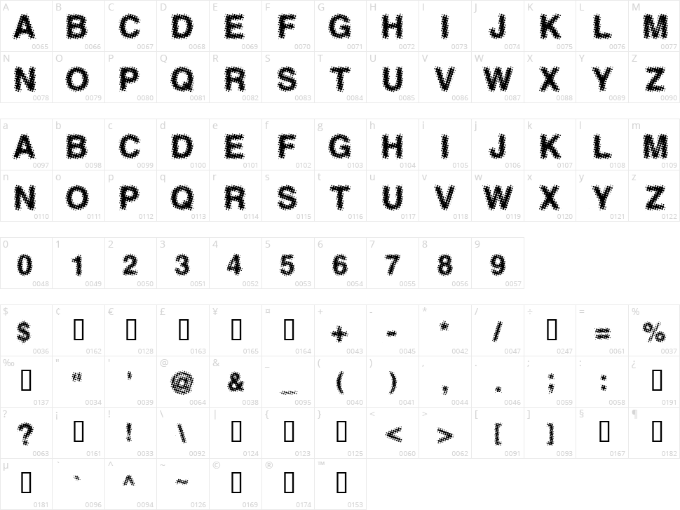 Antfarm Character Map