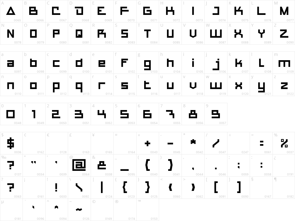 Apollo Rocket Character Map