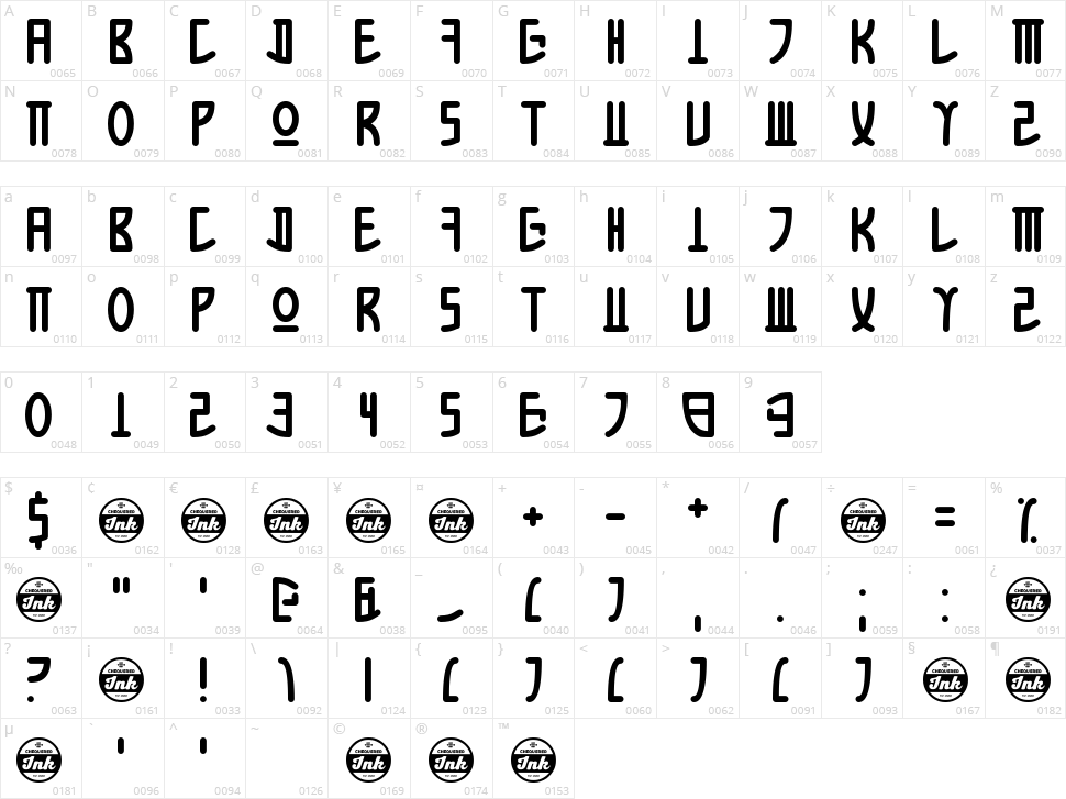 Apple Korea Character Map