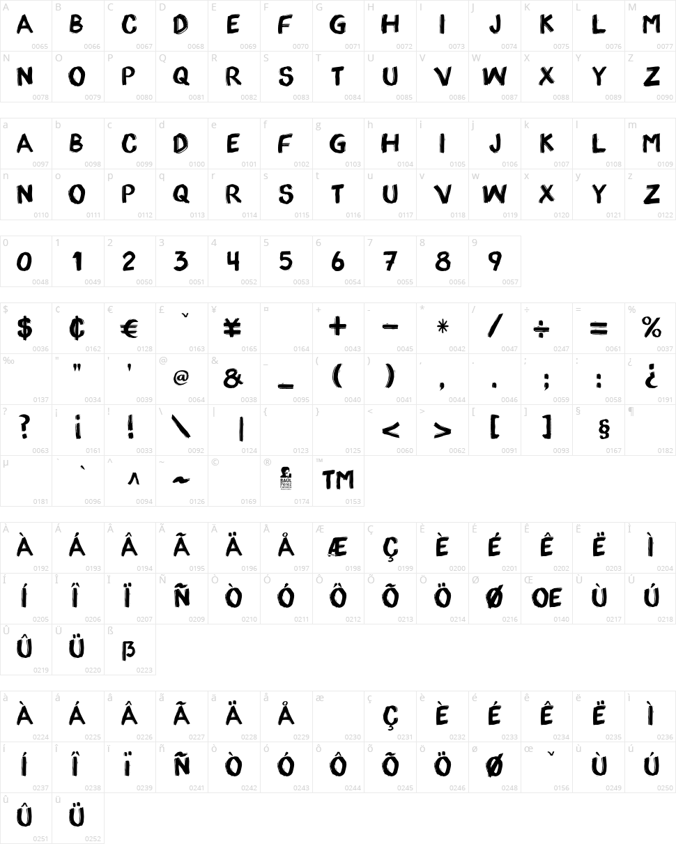 Appo Paint Character Map