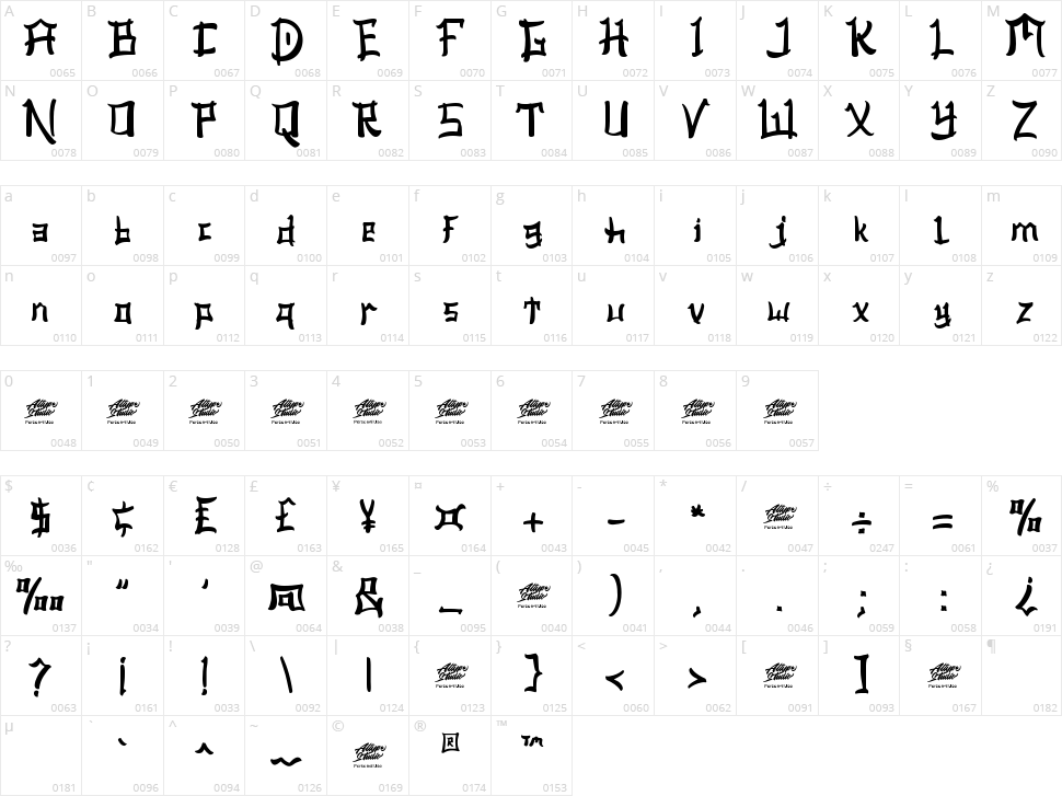 Ashito Character Map