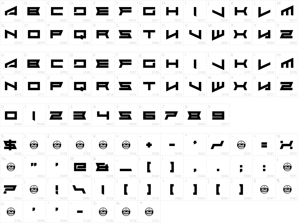 Assvssin Character Map