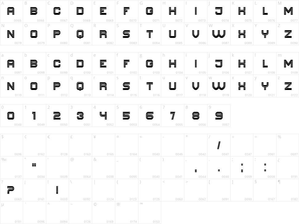 Athletic Shirt Character Map