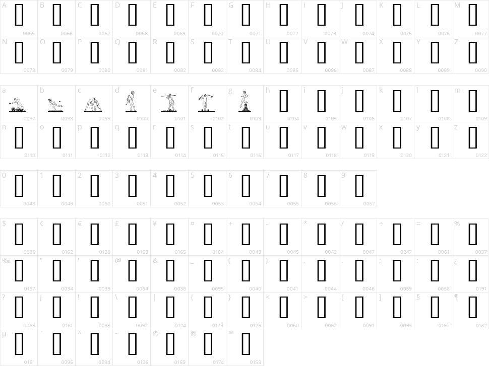 Atleter Character Map