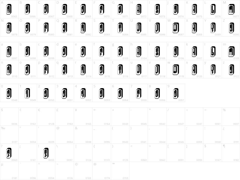 Audience Capitals Character Map
