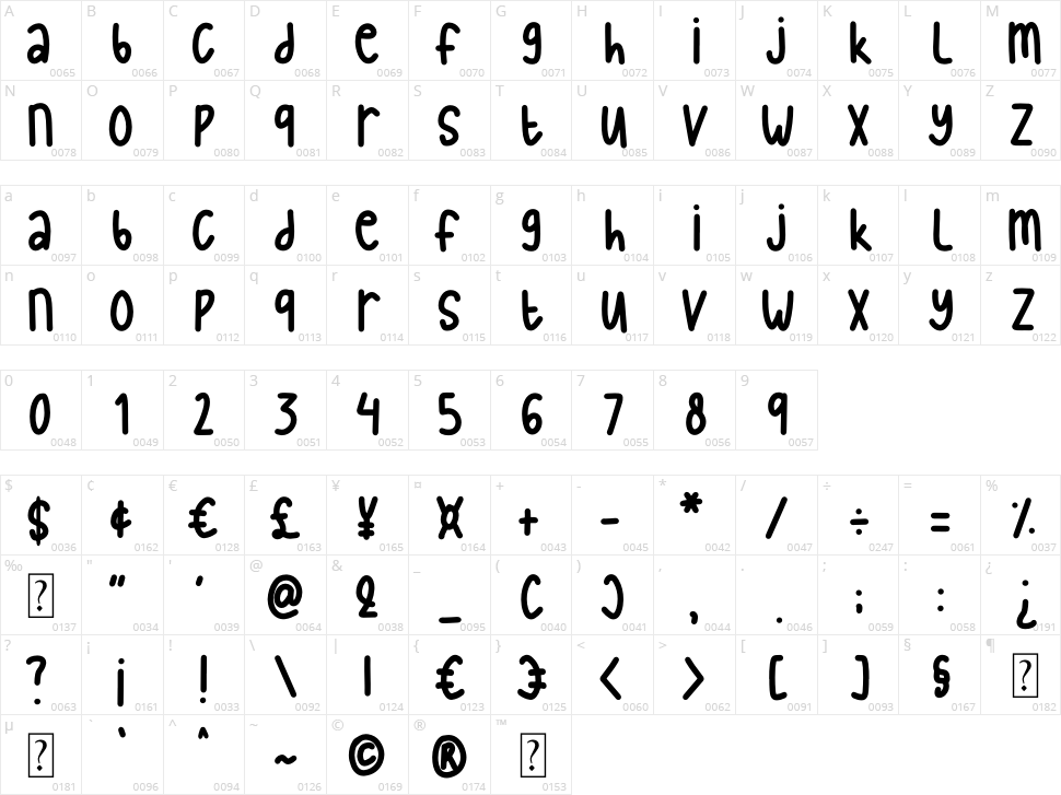 Autumn Leaves Character Map