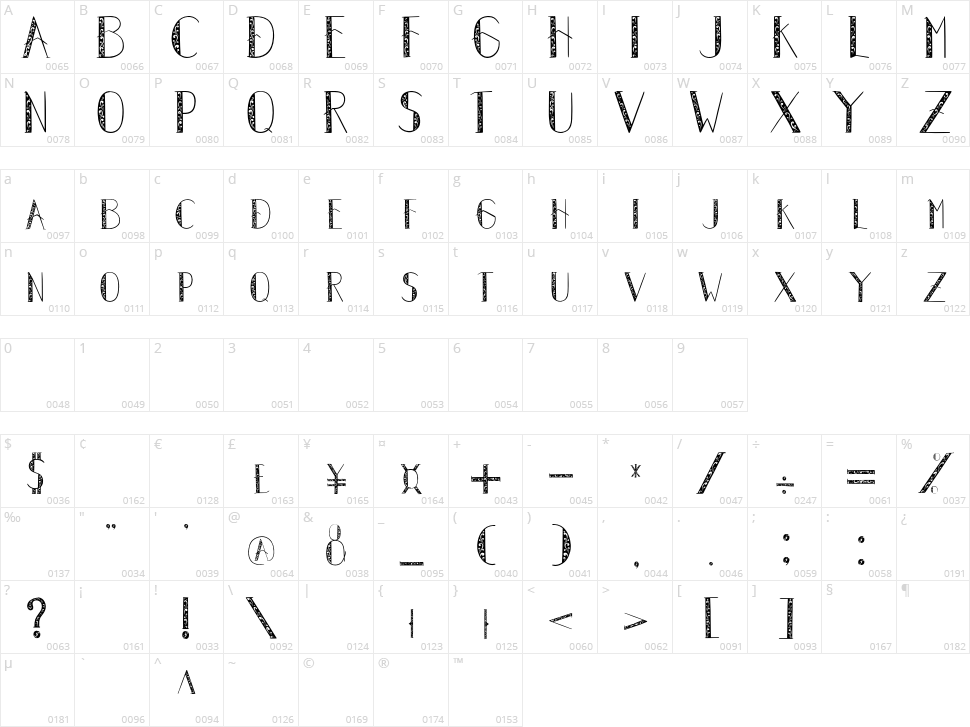 Autumn Leaves Character Map