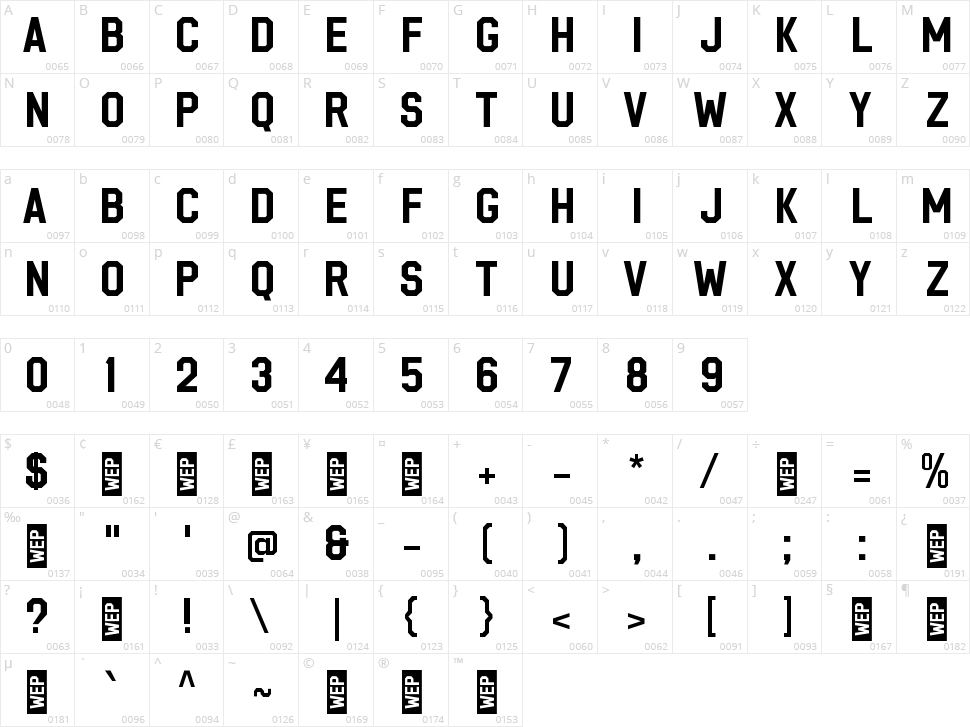 b Berpatroli Selamanya 402 Character Map