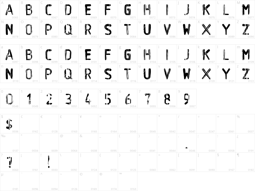 BA Wet Paint Character Map