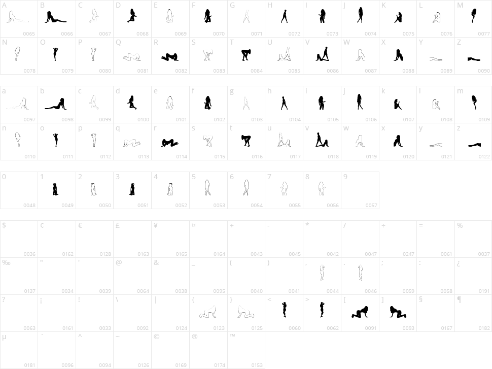 Babe-alicious Character Map