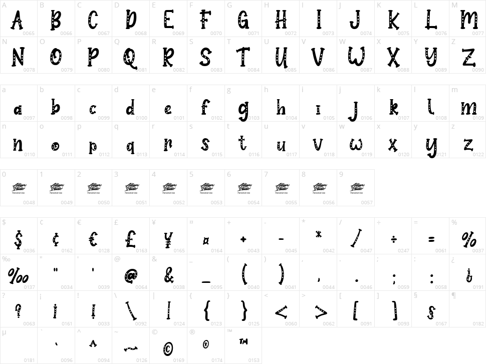 Baby Snowman Character Map