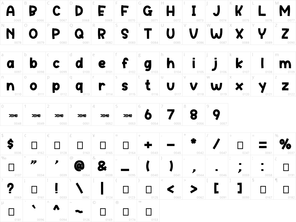 Baby's Dream Character Map