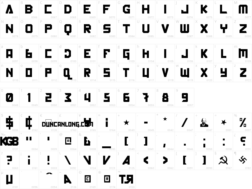 Back In The USSR DL Character Map