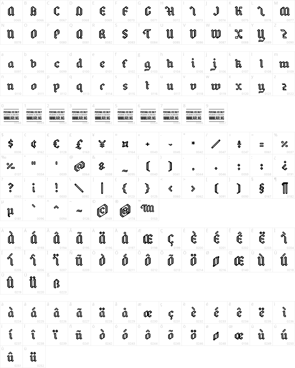 Backyard Character Map