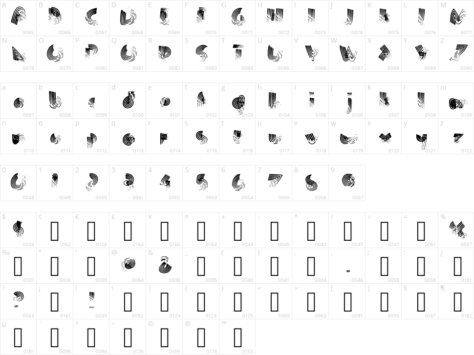 Bad Speed Way Character Map