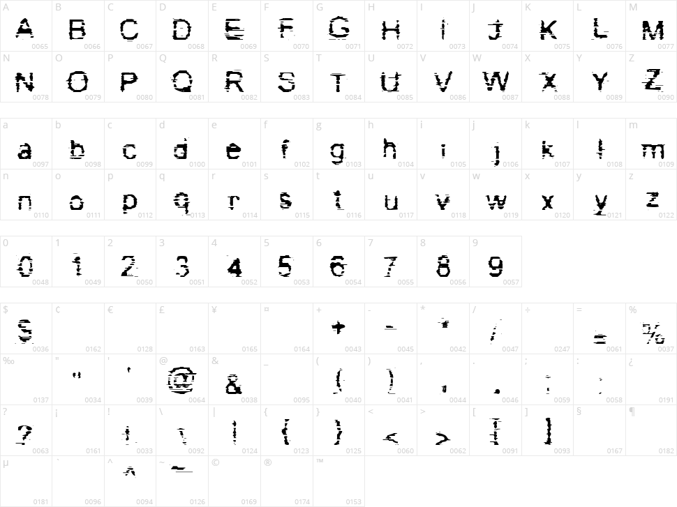Bad Cargo Character Map