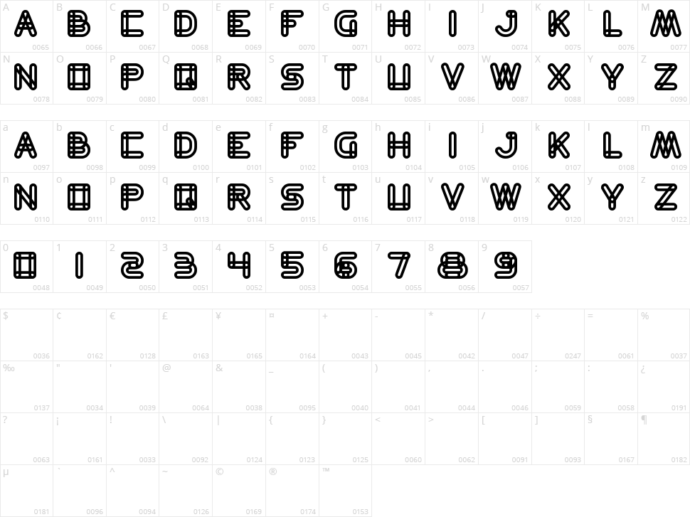 Bamboo shoot Character Map