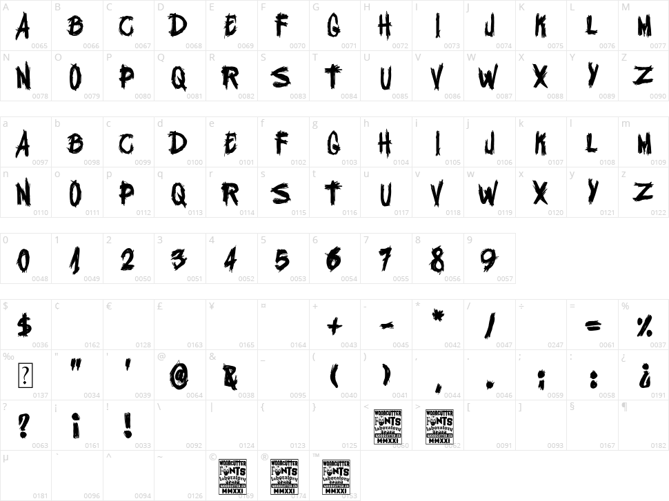 Barcelona White Noise Character Map