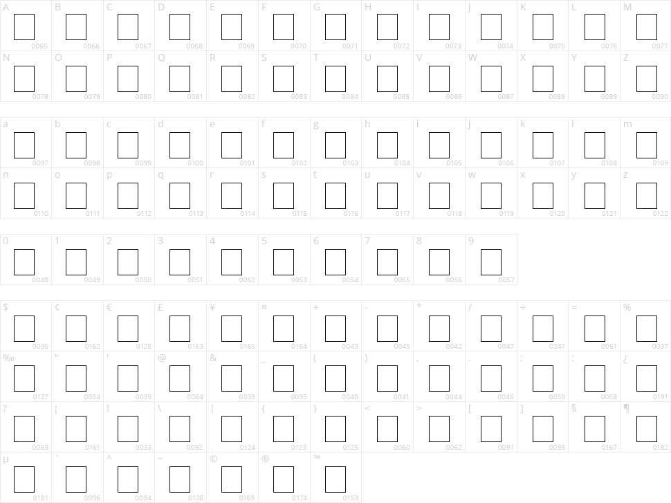 Barnes Erc Character Map