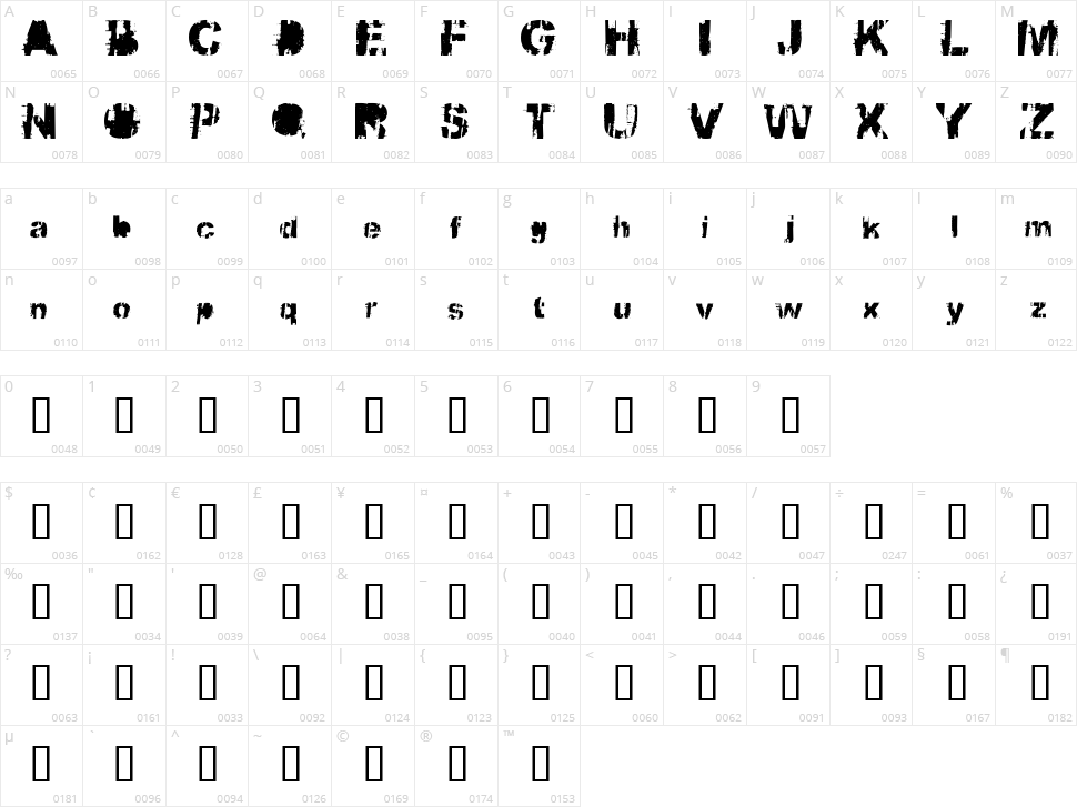 BBQcow Moo Character Map