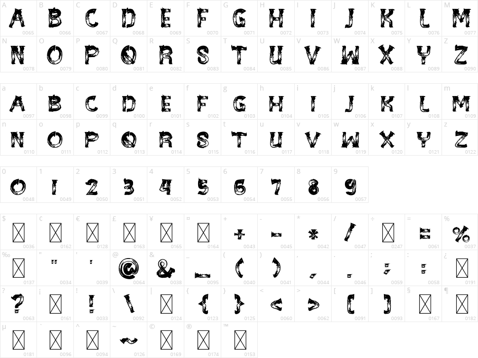 Be Wild Brush Character Map