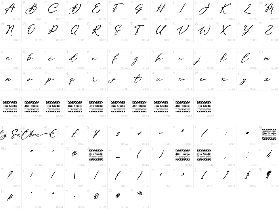Beauty Satine Character Map