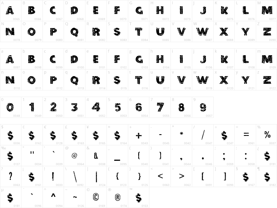 Before Collapse Character Map