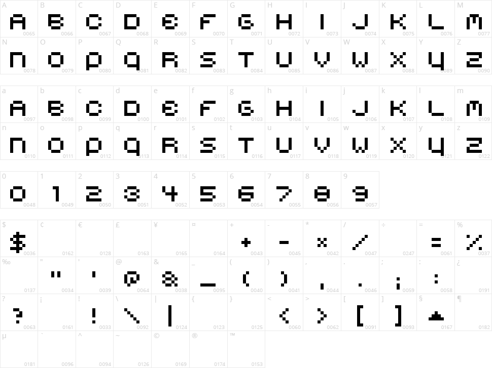 Belmongo Character Map
