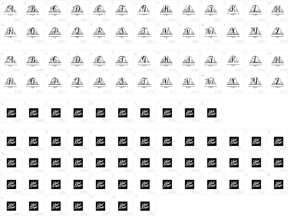 Berlin Monogram Character Map