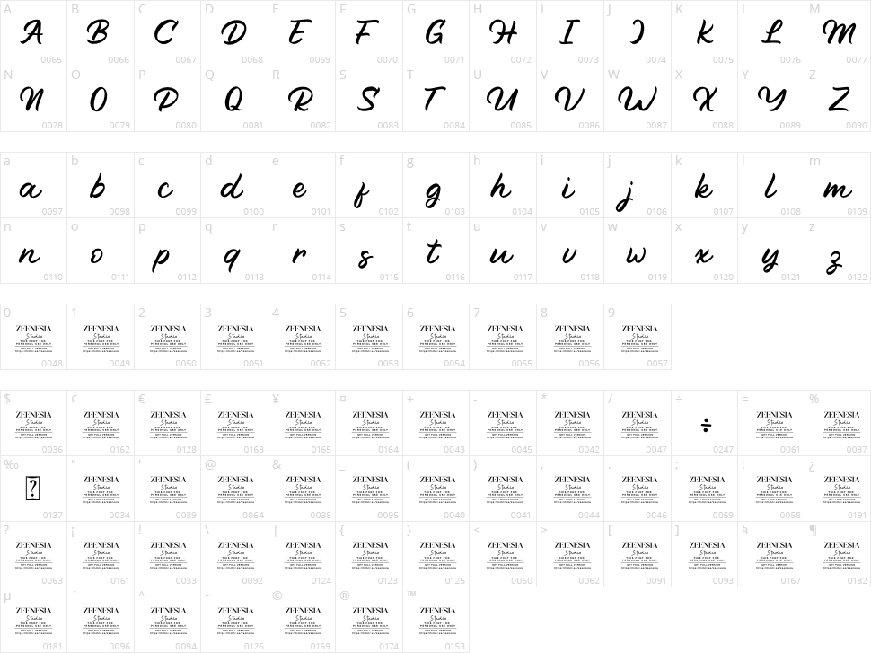 Better Delight Character Map