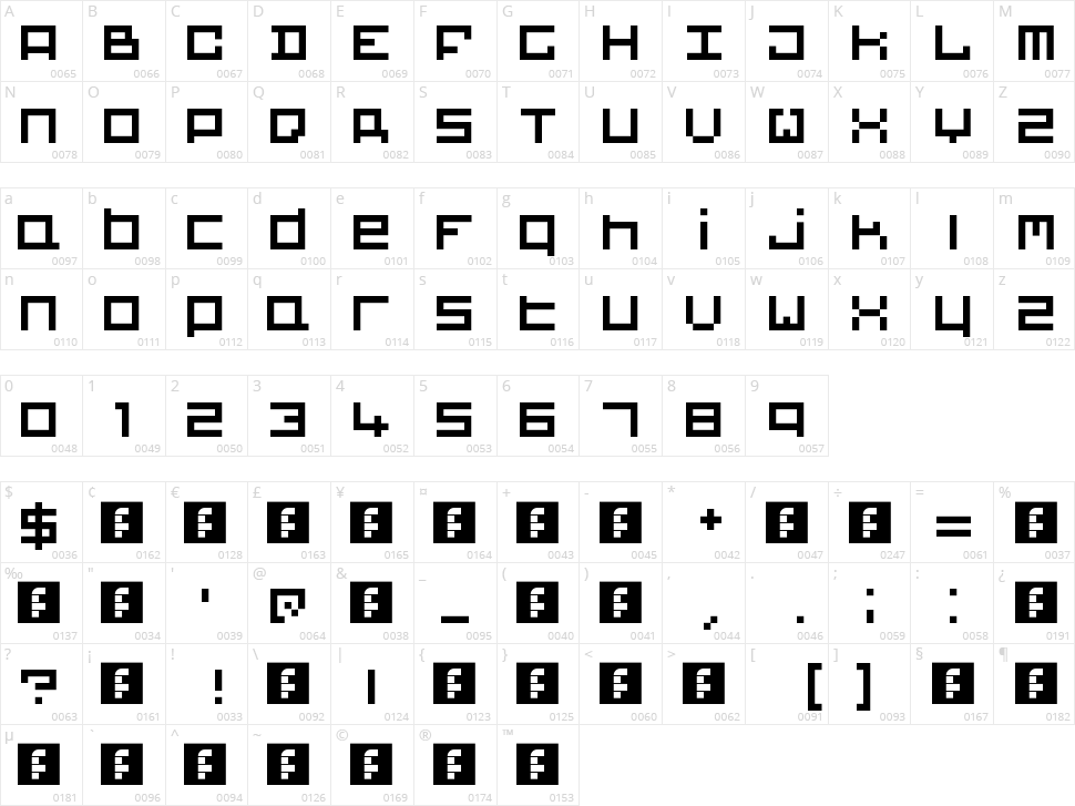 Big Blocks Character Map