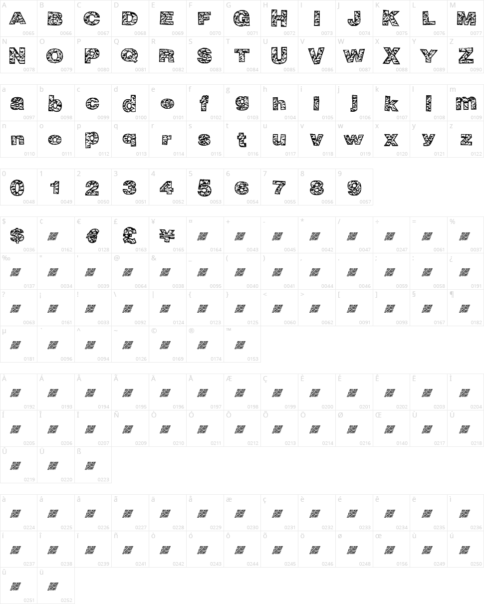Big Crump Character Map