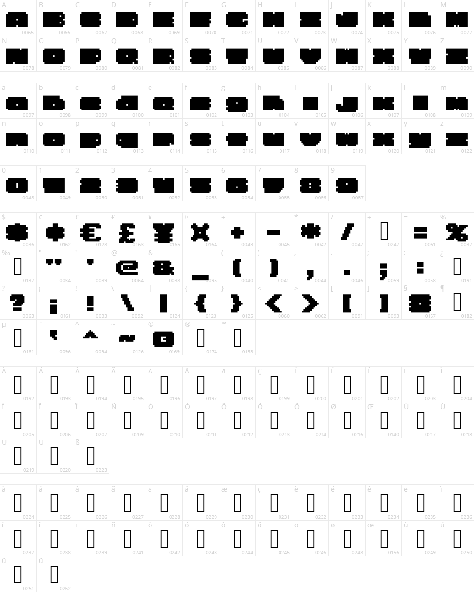 Big Fat Black Character Map