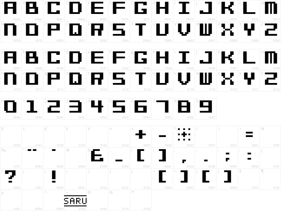 Bit Cheese 10 Character Map