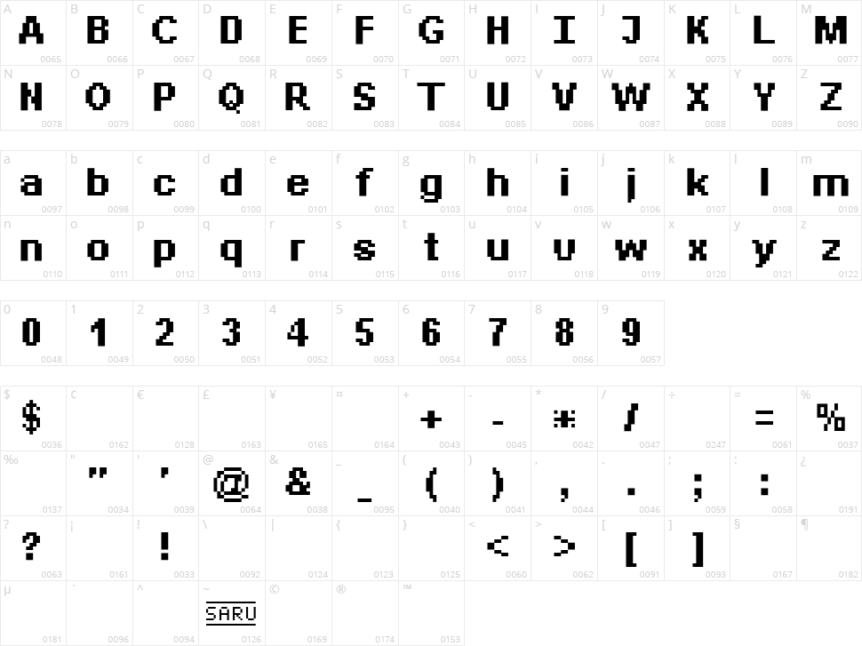 Bit Daylong 11 Character Map